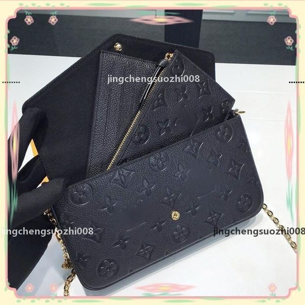 

gglvlouisvuttonyslvitton 3 pcs/set favorite multi pochette accessories women crossbody purse messen9#168, Red;black