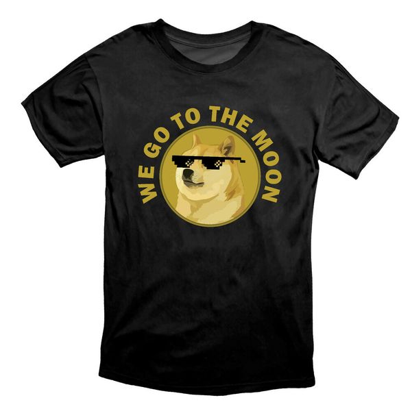 

Dogecoin We Go To The Moon Crypto Meme T Shirt Black, White;black