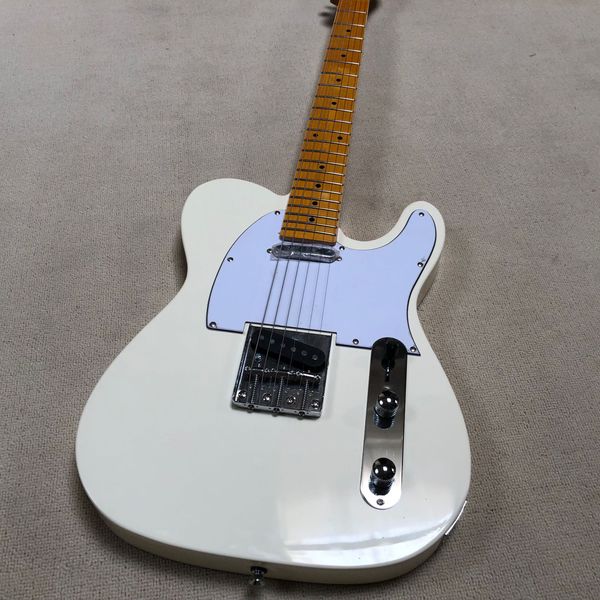 

6-string electric guitar cream, white classic factory customized