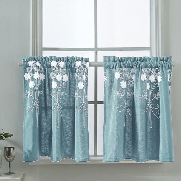 

small short decorative curtains for kitchen embroidered half-curtains coffee curtain living room window valance & drapes
