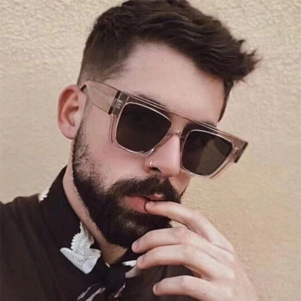 

sunglasses 2021 fashion square flat uv protection, White;black