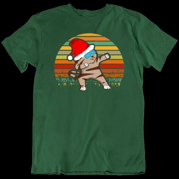 

cat dabbing meow funny kitten xmas christmas santa men's t shirt new, White;black