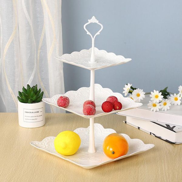 

dishes & plates wedding decoration snack kitchen accessories three-tiered cake stand european-style fruit dessert storage family party tray
