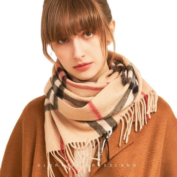 

scarves men's and women's pure wool british scarf european american style retro striped bib, Blue;gray