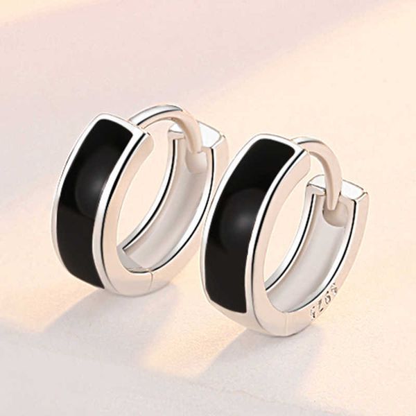 

fashion 925 sterling sier stud earrings round design black earring for women jewelry new, Golden