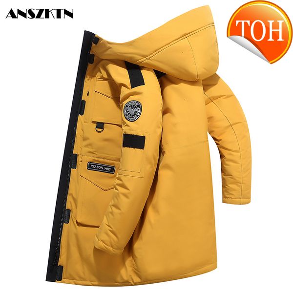 

winter down jackets 2021new arrivel jacket men fashion thick warm fur white duck coats casual man waterproof, Black