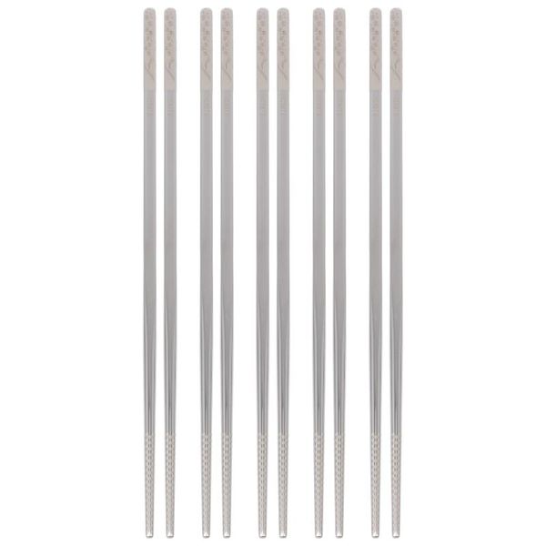 

chopsticks 10pcs durable anti-scalding serving tableware for home (silver)