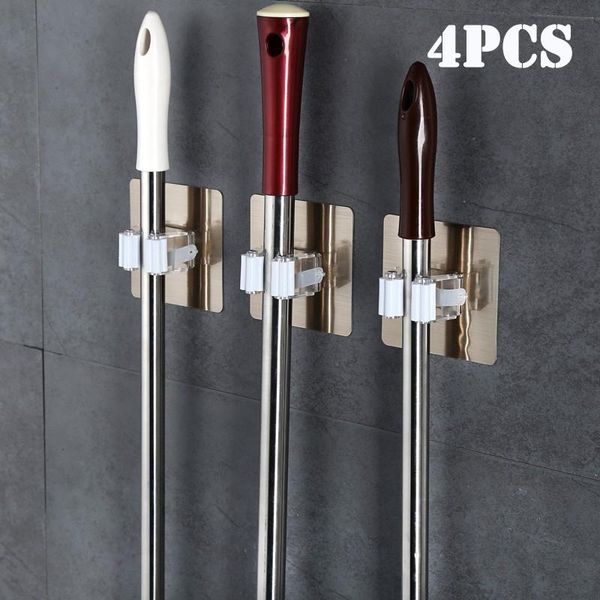 

hooks & rails adhesive multi-purpose wall mounted mop organizer holder rackbrush broom hanger hook kitchen bathroom strong