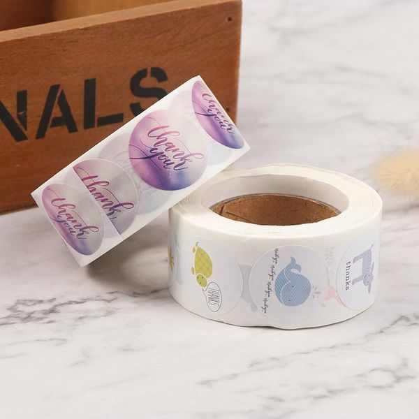 

thank you sticker seal labels round blurred background 500 per roll for package personalized stationery stickers gift wrap
