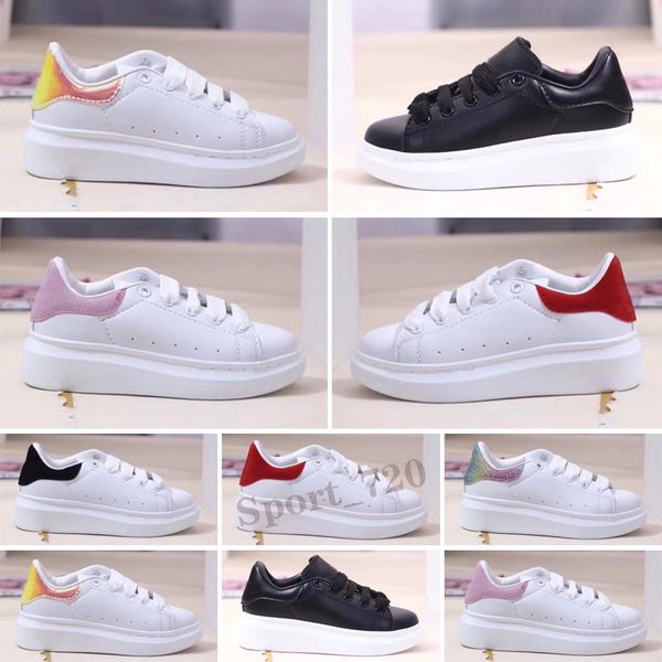 

2021 fashion kids shoes children baby childrens skateboarding party platform casual sneakers 26-35, Black