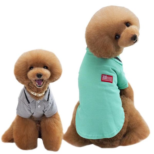

dog apparel clothes spring and autumnstyle pet clothing breathable shirt with cute lapel collar small