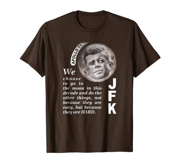 

we choose to go to the moon jfk quote t-shirt, White;black