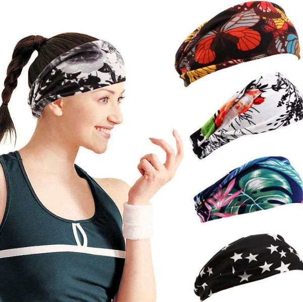 

hairbands european and american women's printed sports headband yoga, Silver