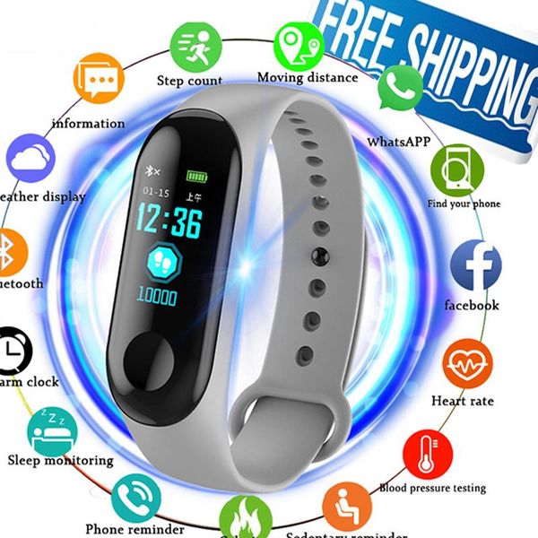 

wristwatches fitness watch bluetooth smart bracelet maledigital sport wristband heart rate blood pressure pedometer on android ios pk miband, Slivery;brown