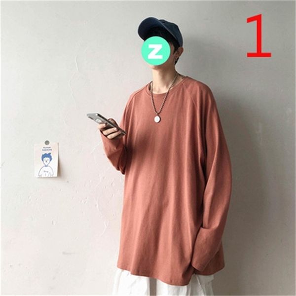 

t-shirt men's long-sleeved cotton autumn and winter youth middle-aged clothing 210420, White;black