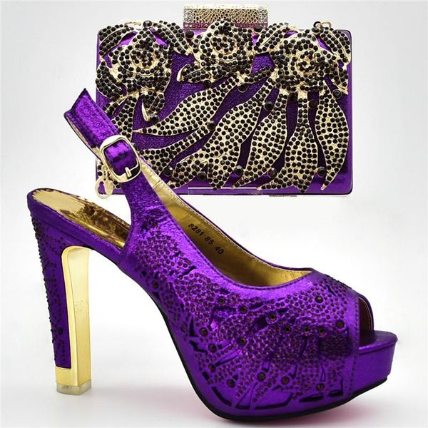 

dress shoes latest african wedding shoe and bag set decorated with rhinestone nigerian matching bags luxury women high heels, Black