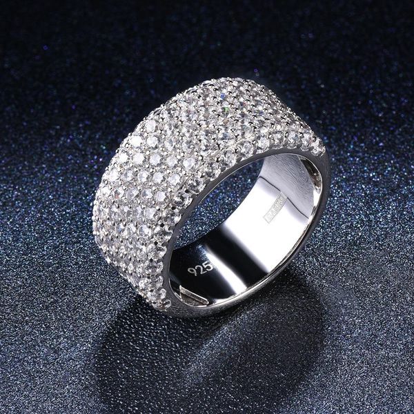 

silver 925 band ring cluster cubic zirconia cz rings for women engagement wedding fine diamond jewelry