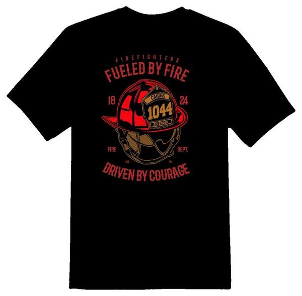 

fueled by fire driven by courage tee shirt black or white, White;black