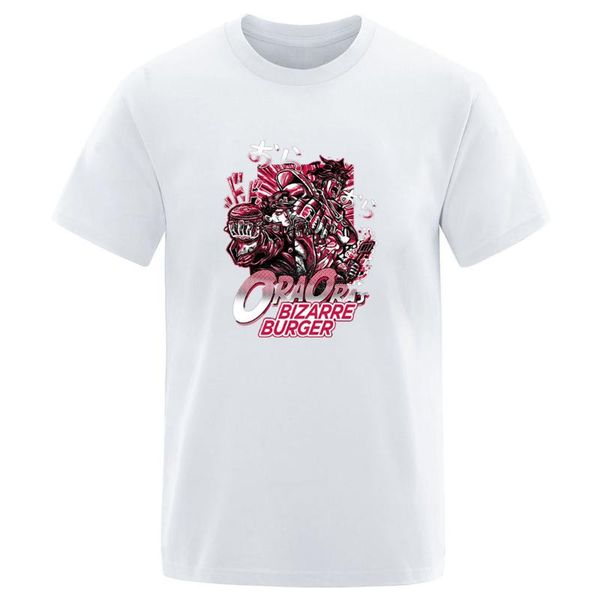 

fashion leisure men's t-shirts bizarre burger cartoon cotton oversize streetwear camiseta hip short sleeve tees shirt, White;black