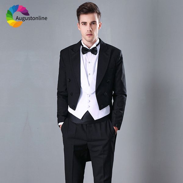 

men's suits & blazers men for wedding black tailcoat bridegroom groom evening party custom tuxedo slim fit formal man prom bl, White;black