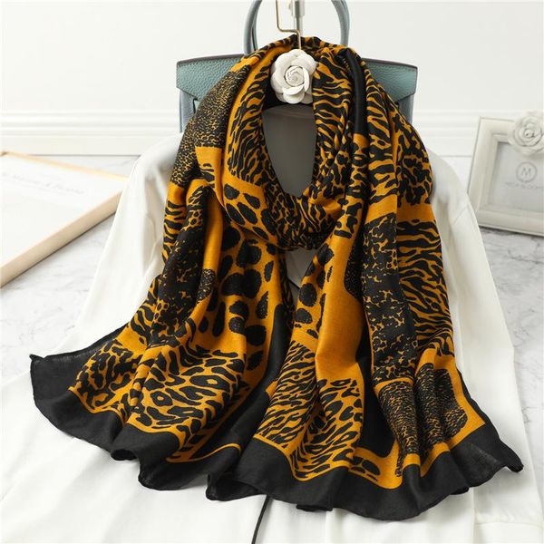 

scarves fashion leopard scarf women's poncho cotton and linen shawl geometric oversized bib thin headscarf decoration all-match, Blue;gray