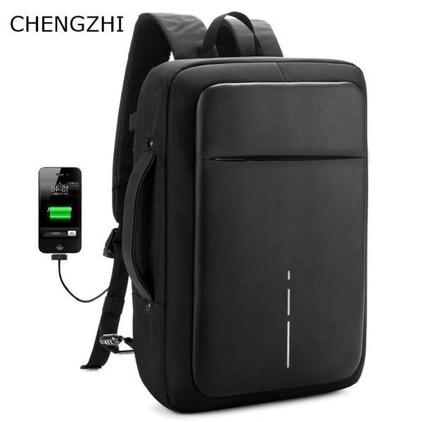 

backpack chengzhi anti-theft waterproof usb charging multi-function business lapportable men's travel bag pack