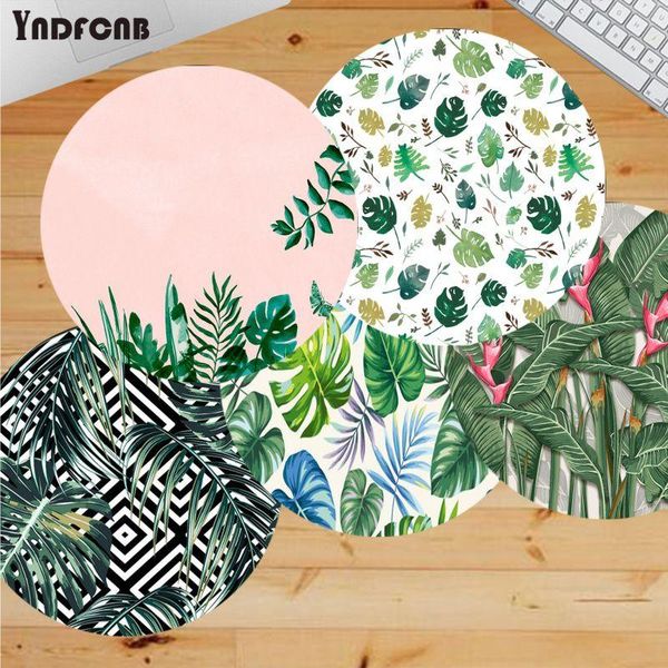 

mouse pads & wrist rests yndfcnb 2021 tropical plants customized lapgaming round pad anti-slip pc mice mat mousepad