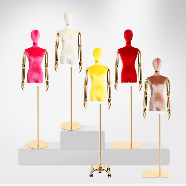 

fabric golden hand and base mannequin female model fashionable customized, Khaki