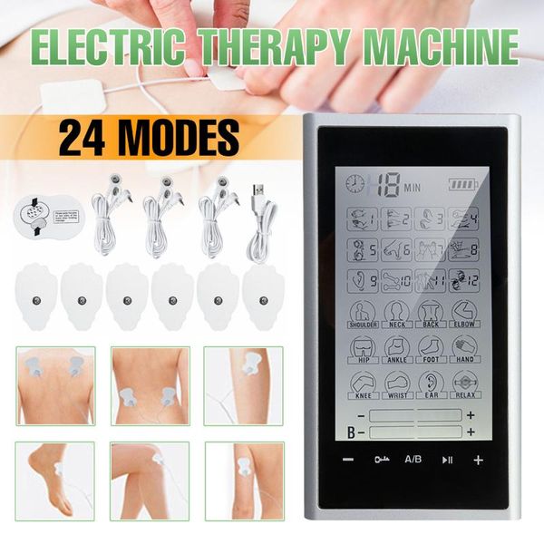 

electric therapy machine ten-unit 24 modes lcd display body massage relief usb port massager 110-240v massagers