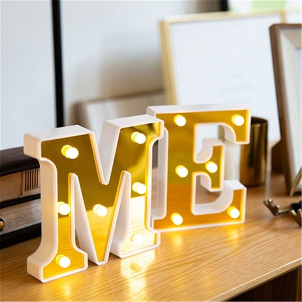 

ins 26 english alphabet led symbol modeling golden night lights, courtship lights
