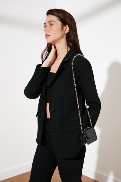 

trendyol arched jacket twoss21ce0006 women's jackets, Black;brown