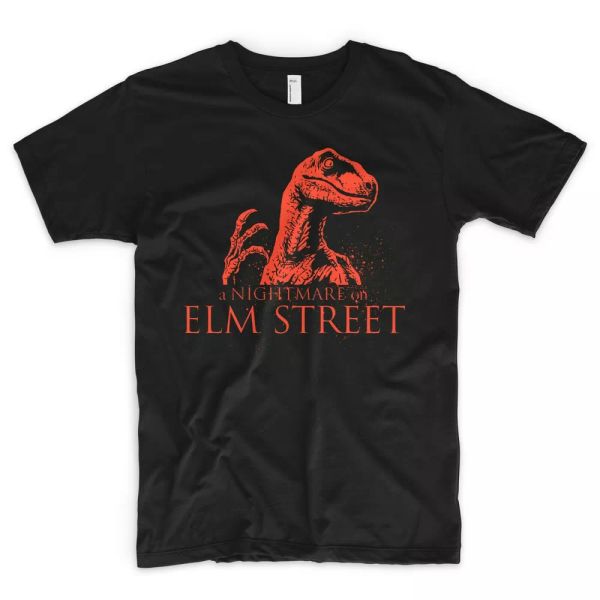 

new listinga nightmare on elm street t shirt raptor t-rex jurassic park freddy krueger, White;black