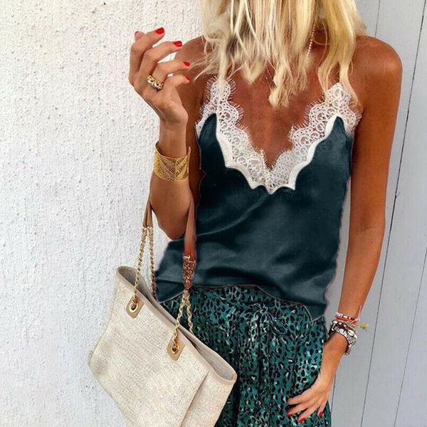 

gothic summer sequined women camis strappy lace silk sequin ropa mujer tee, White