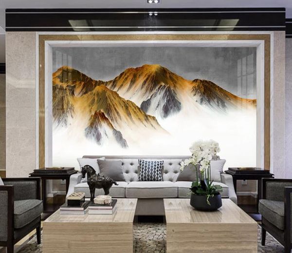 

wallpapers custom 3d wallpaper nordic art golden mountains po wall murals living room bedroom luxury decor creative cloth painting