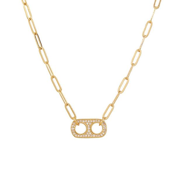 

pendant necklaces 2021 fashion hollow necklace women design pave cubic zirconia cuban chain for jewelry gift, Silver