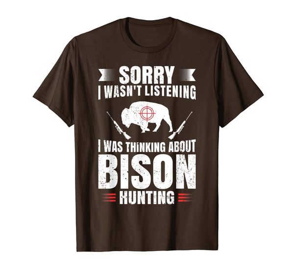 

funny bison hunting lover fan hunter hobby gun wildlife gift t-shirt, White;black