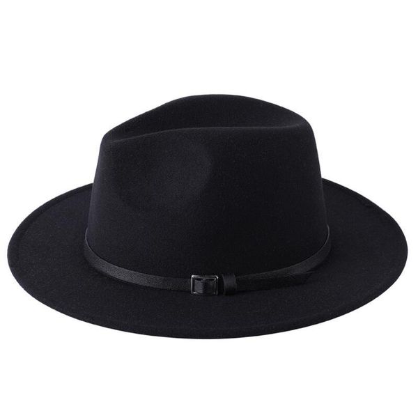 

wide brim hats women men fedora hat wool felt with buckle belt panama cap jazz british style winter autumn trilby, Blue;gray