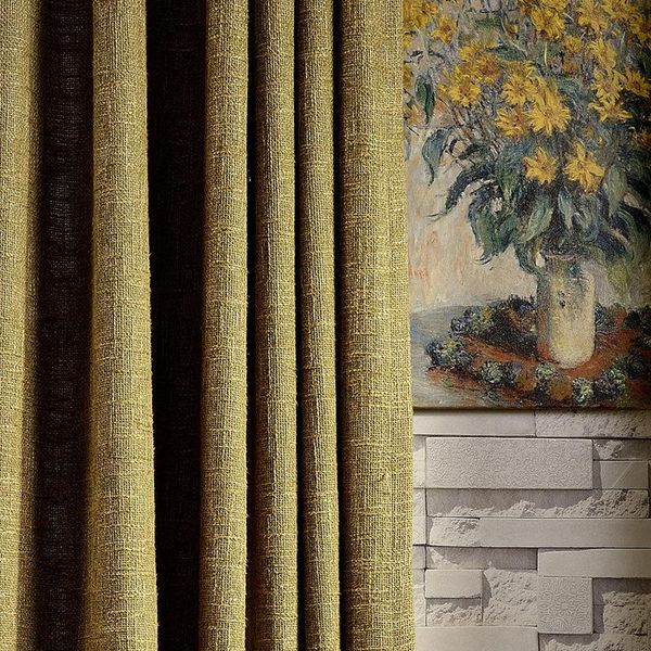 

modern minimalist european style curtains for living room bedroom pure color linen blackout curtain & drapes