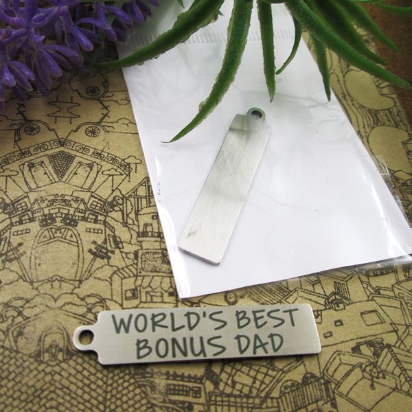 

40pcs--stainless steel charms"world's b est bonus dad" more style choosing diy pendants fo necklace, Bronze;silver