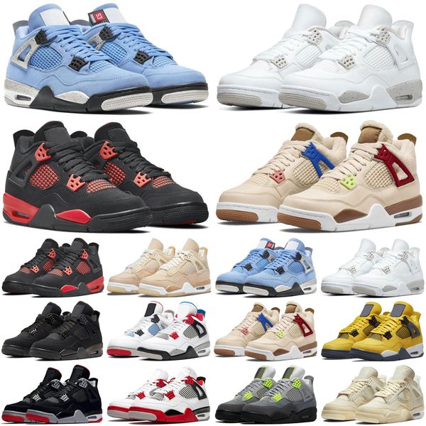 

4 4s mens basketball shoes shimmer lightning cactus jack red thunder sail university blue taupe haze men trainers sports sneakers original