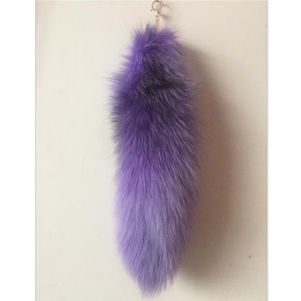 

women real fox fur tail keychain bag tassel tag charm handbag pendant female large backpack accessory key ring whole price, Silver