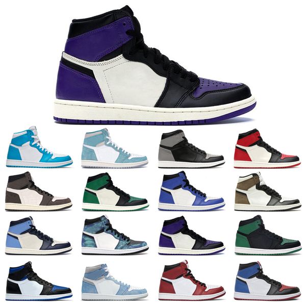 

1s man's basketball shoes turbo green hyper royal unc dark mocha obsidian tie dye court purple bred toe cactus jack chicago game shadow