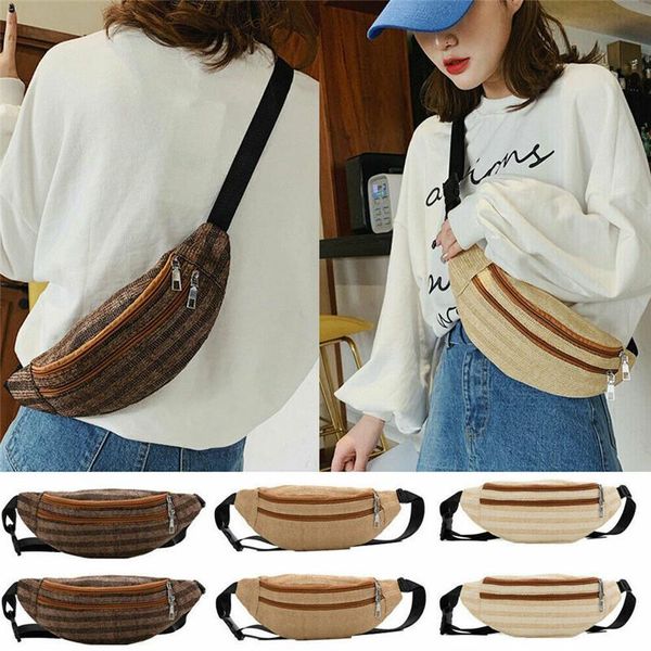 

noenname frauen stroh woven beach taille gÃ¼rteltasche brust schulter geldbÃ¶rse beutel waist bags