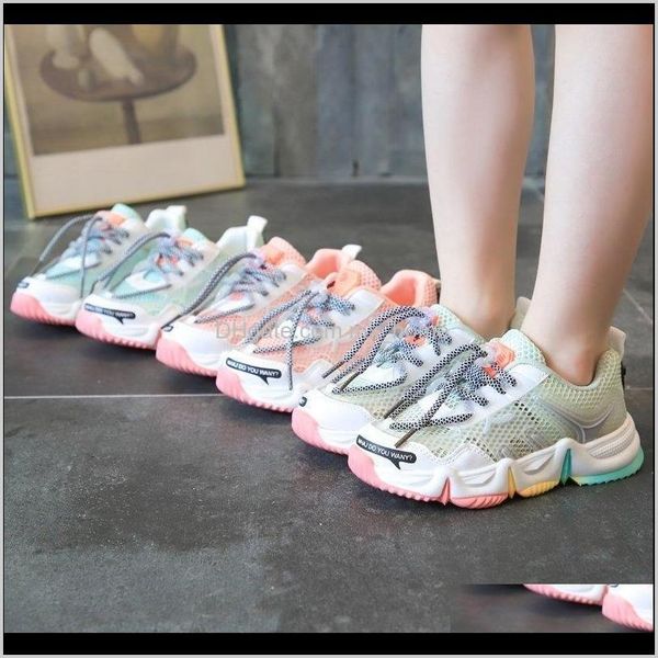 

baby maternity drop delivery 2021 rainbow kids sport for students breathable mesh children spring girls sneakers light shoes boys 201124 9sl, Black;red