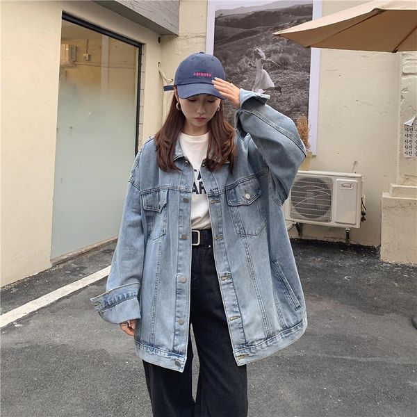 

women's jackets autumn style korean loose casual denim jacket, Black;brown