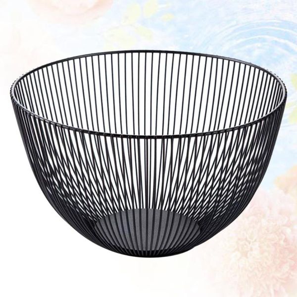 

nordic style wrought iron fruit basket simple hollow storage black baskets
