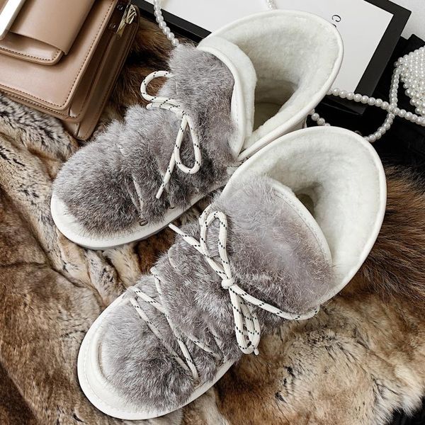 

boots women wool sweet style girls winter flat ankle fluffy shoes comfortable femmes bottes chaussure femme.black