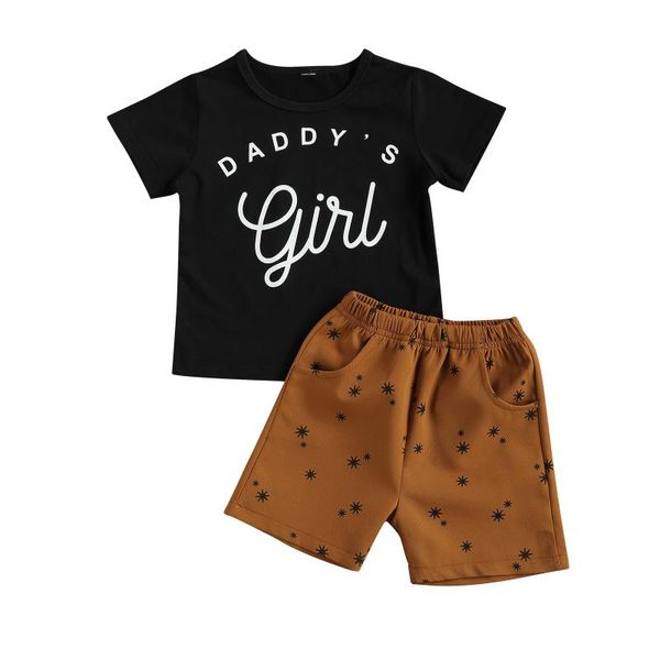 

pieces kids suit set letter print round neck short sleeve t-shirt+ pants for summer black 1-6 years baby clothes sets clothing, White
