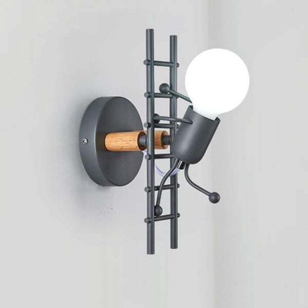

wall lamp e27 nordic creative personality cartoon climbing stairs led lamps bedroom bedside el aisle corridor light