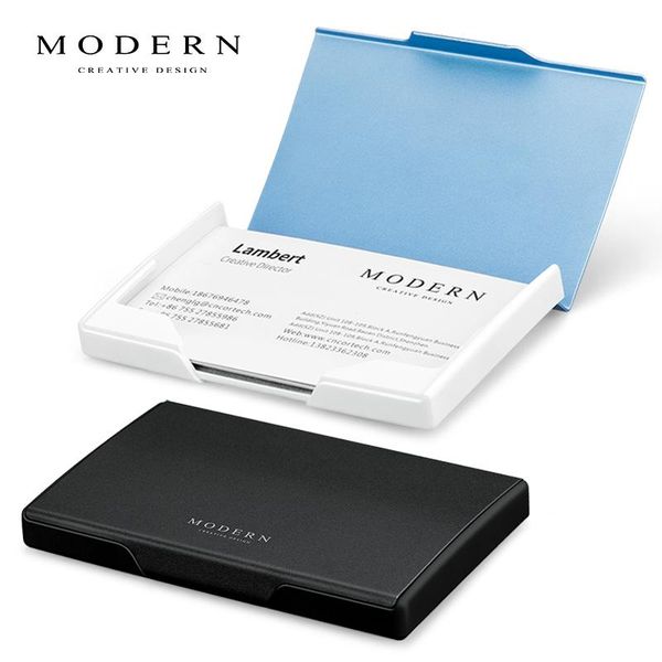 

card holders aluminum holder with big capacity business organizer, Brown;gray